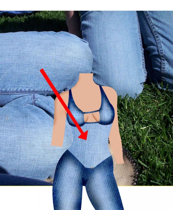Creation of Princess of blue jeans: Step 12